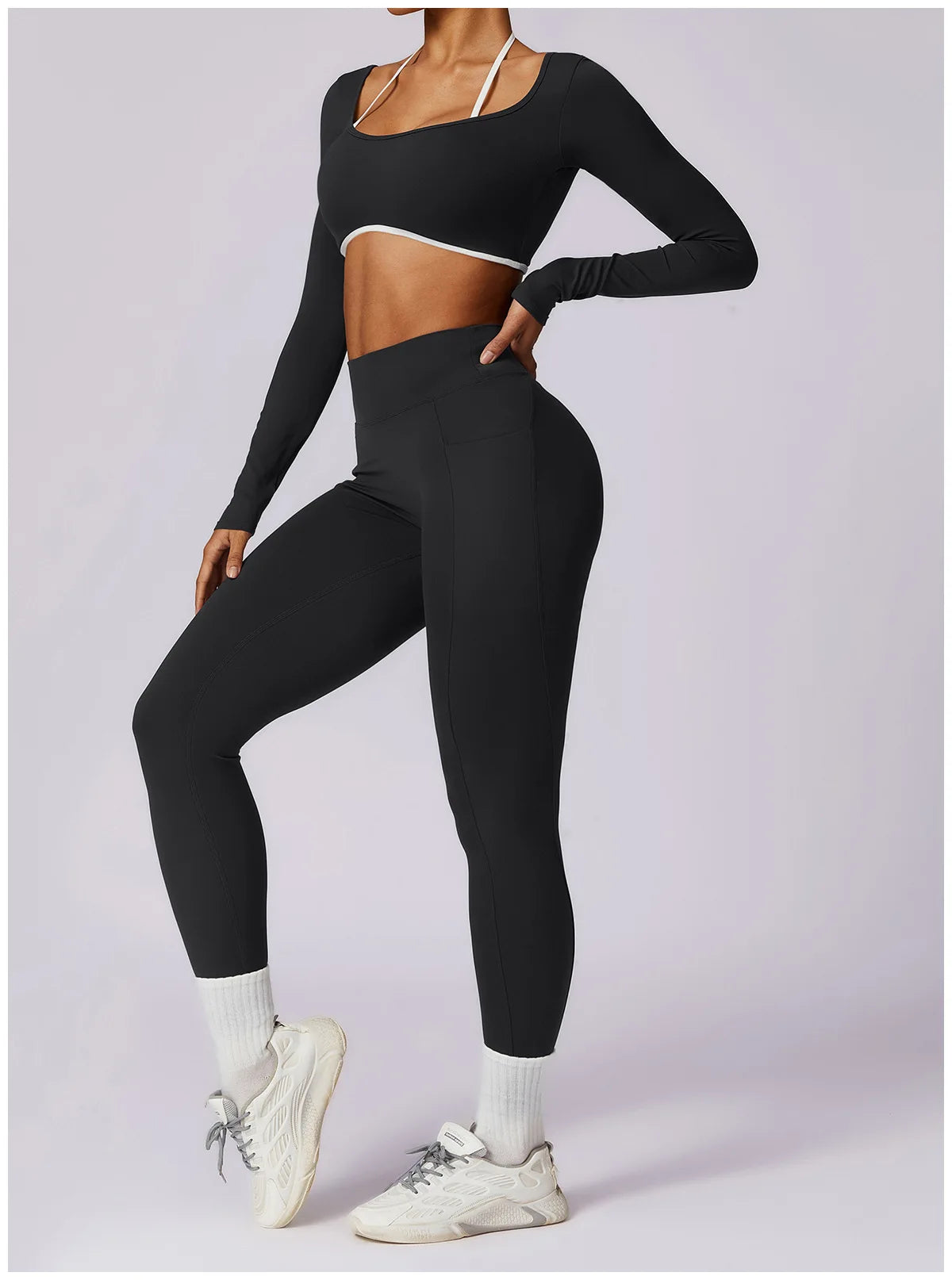 Ensemble Gym – Manche longue + Legging Haute Performance