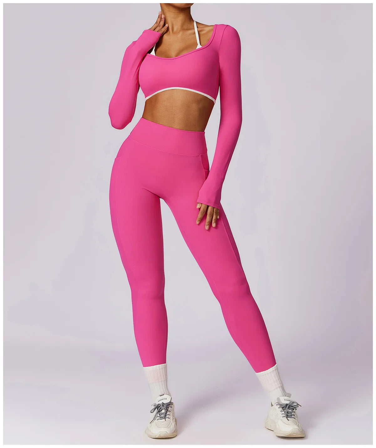 Ensemble Gym – Manche longue + Legging Haute Performance
