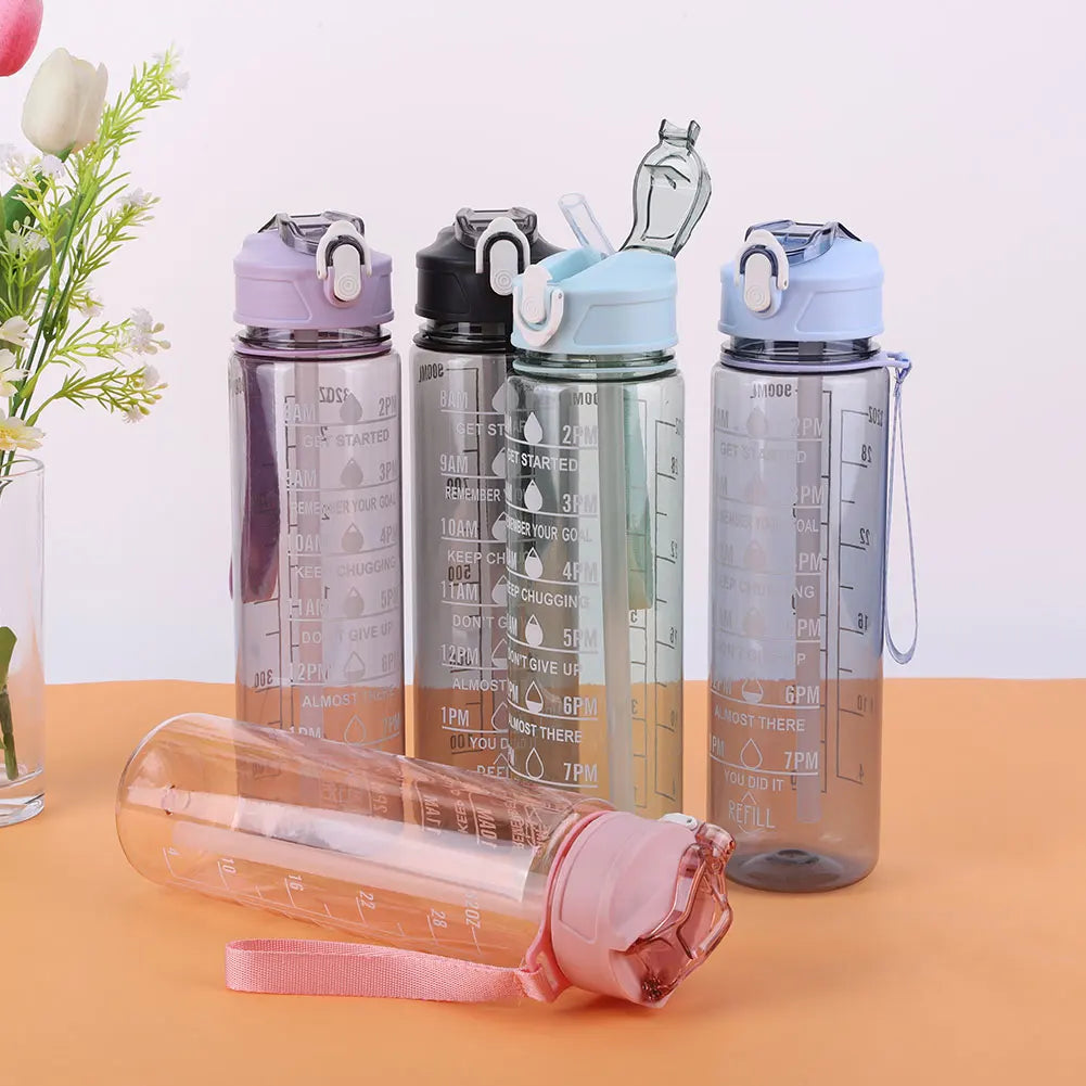 Gourde Sport 800ML avec Paille & Poignée – Grande Capacité pour Enfants & Ados