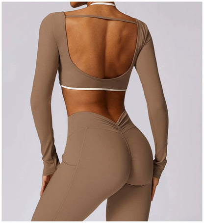 Ensemble Gym – Manche longue  + Legging Haute Performance
