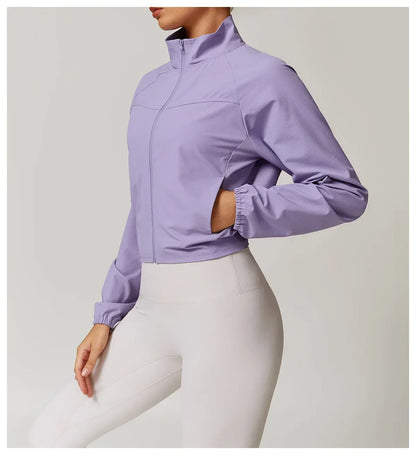 Veste de Sport Femme avec Poche – Veste Légère à Manches Longues