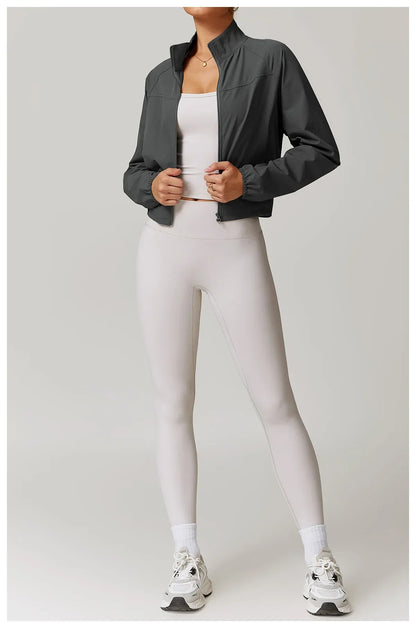Veste de Sport Femme avec Poche – Veste Légère à Manches Longues