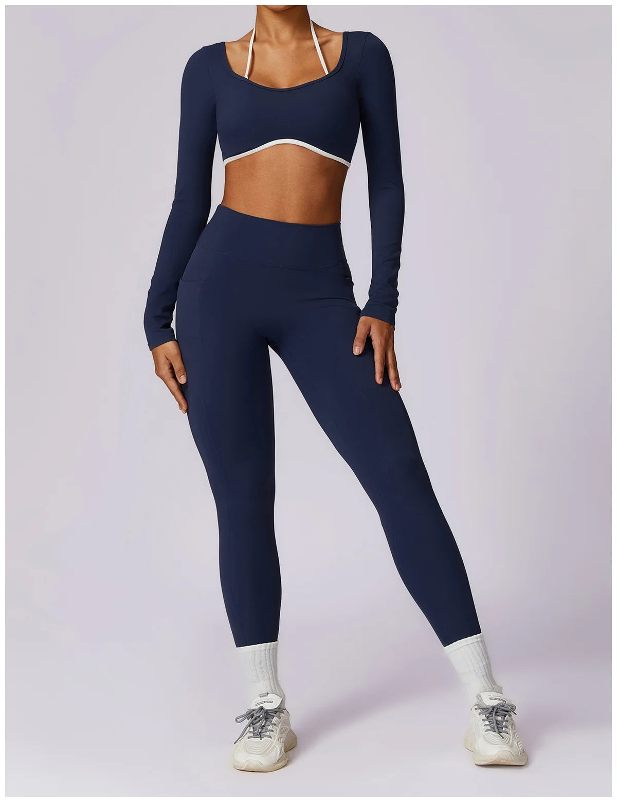 Ensemble Gym – Manche longue  + Legging Haute Performance