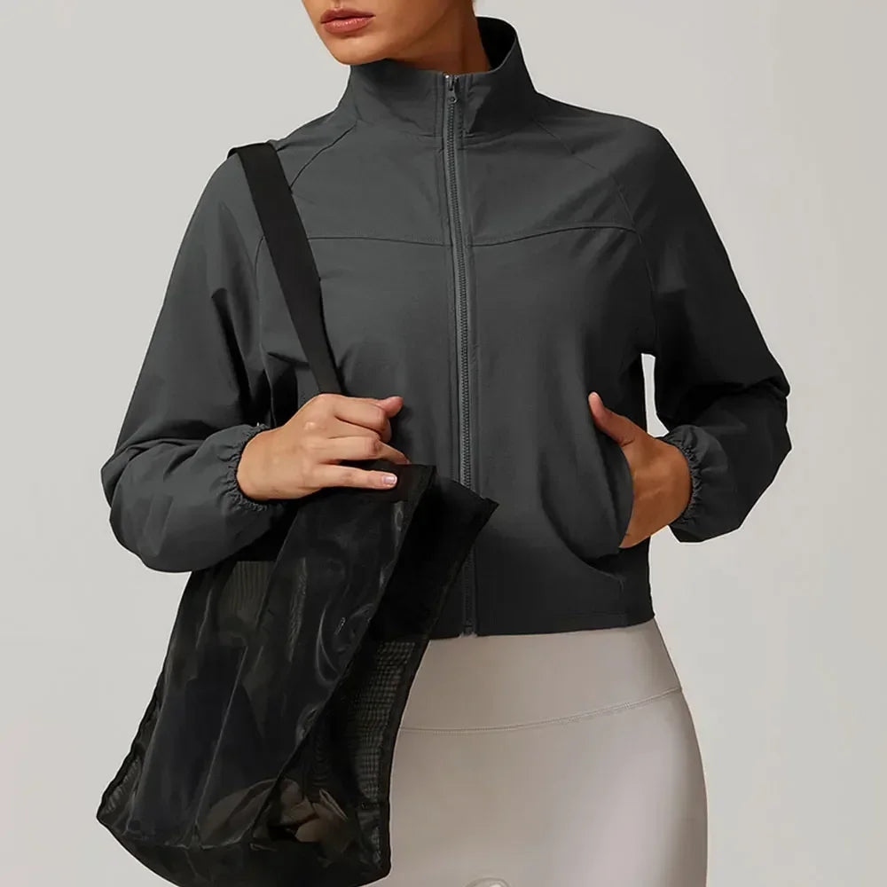 Veste de Sport Femme avec Poche – Veste Légère à Manches Longues