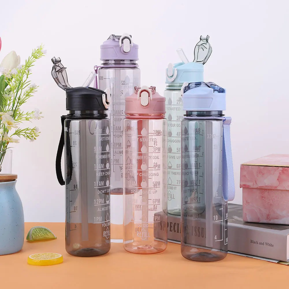 Gourde Sport 800ML avec Paille & Poignée – Grande Capacité pour Enfants & Ados
