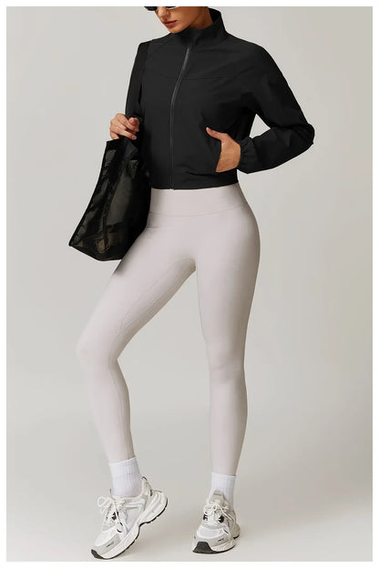 Veste de Sport Femme avec Poche – Veste Légère à Manches Longues