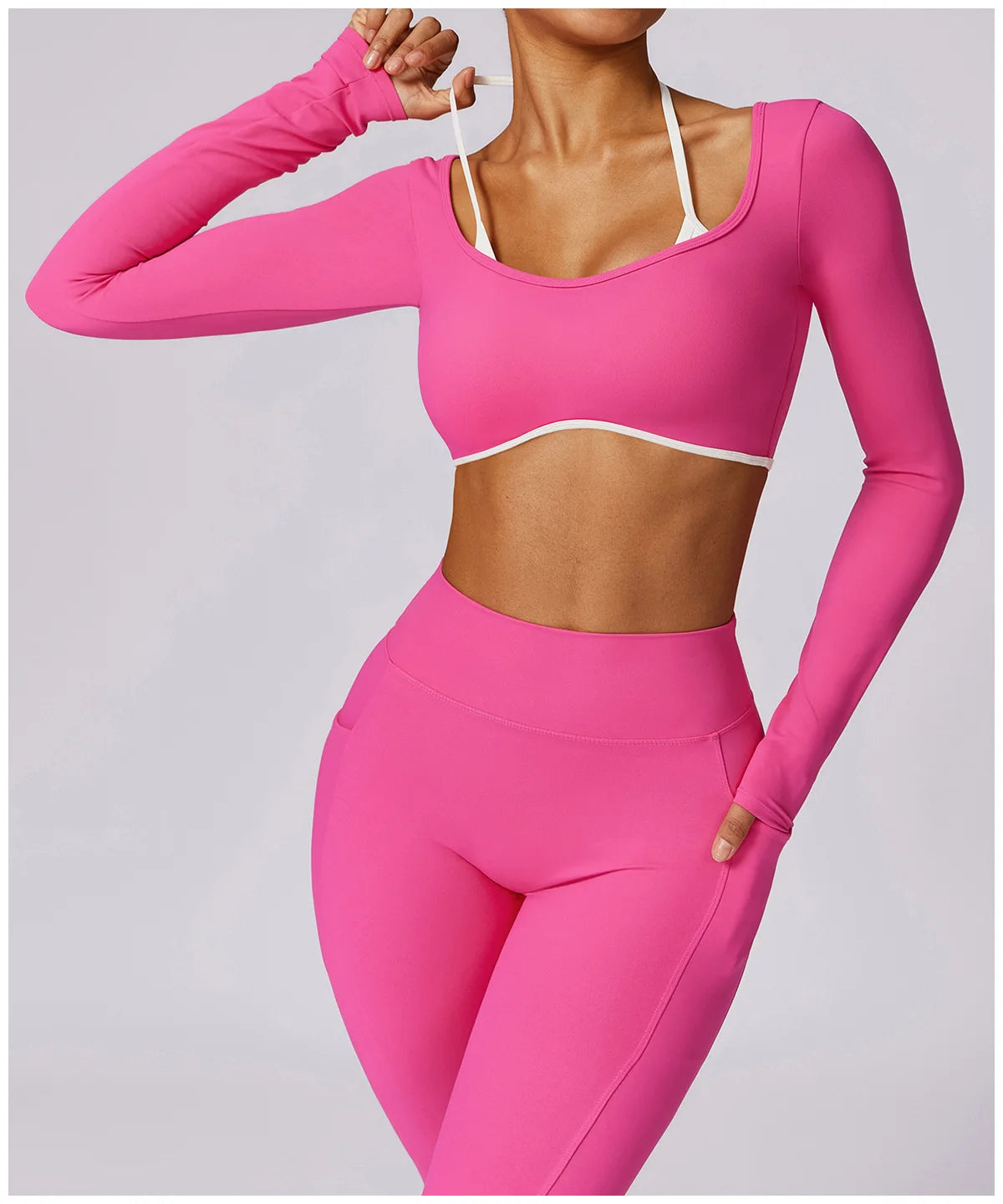 Ensemble Gym – Manche longue  + Legging Haute Performance