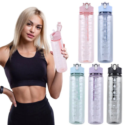 Gourde Sport 800ML avec Paille & Poignée – Grande Capacité pour Enfants & Ados