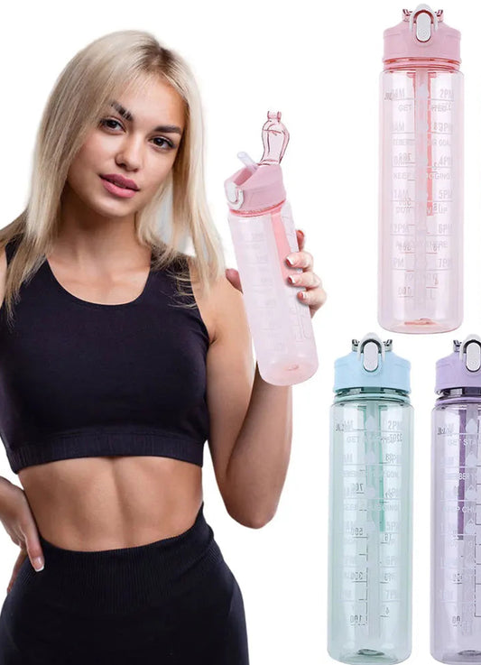 Gourde Sport 800ML avec Paille & Poignée – Grande Capacité pour Enfants & Ados